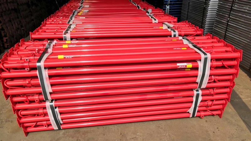 Galvanized Adjustable Scaffolding Steel Props with Pin and Hole System for Heights Up to 12m