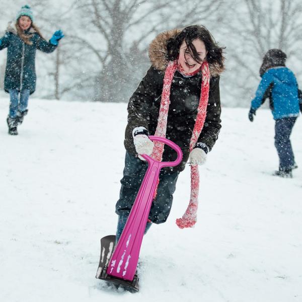 36'' Board Length Lightweight Folding Snow Scooter for Children Durable Snow Sleds