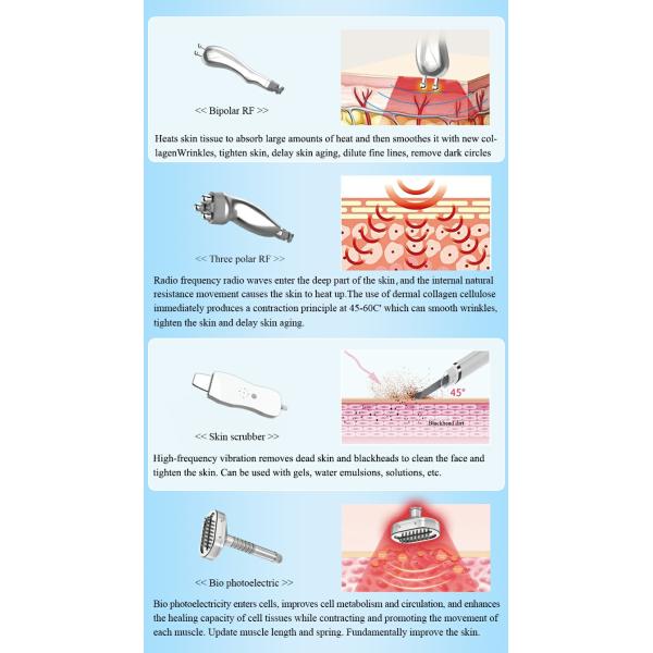 Multi-Functional Skin Care Machine with Hydra Dermabrasion, Diamond Peel , RF Tighten, Skin Scrubber, BIO Photoelectric