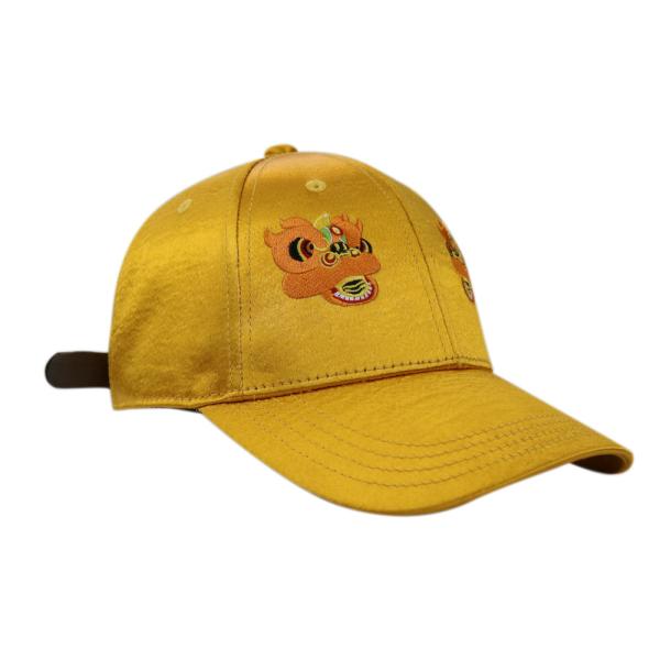 Boné de beisebol amarelo bonito do cetim, tampões do esporte da cidade para a proteção de Sun