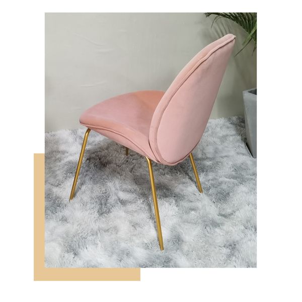 Modern Velvet Dining Chair with Gold Metal Legs for Restaurant Cafe Hotel Luxury Seating Furniture Commercial Wholesale