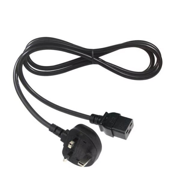 UK BS1363 to C19 Power Cord 16A 250V Heavy Duty for Data Centers