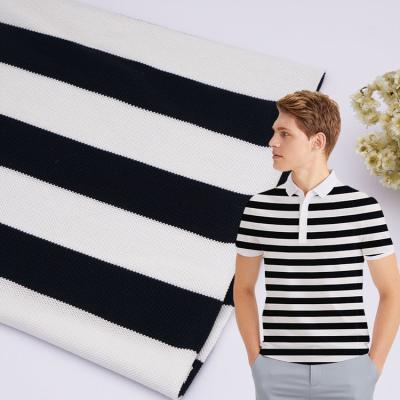 Tela Textured listrada lisa, tela quente modal de Shell Black And White Stripe