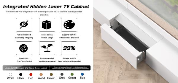 Wooden Sliding TV Cabinet 50Hz / 60Hz TV Stand With Projector Cabinet