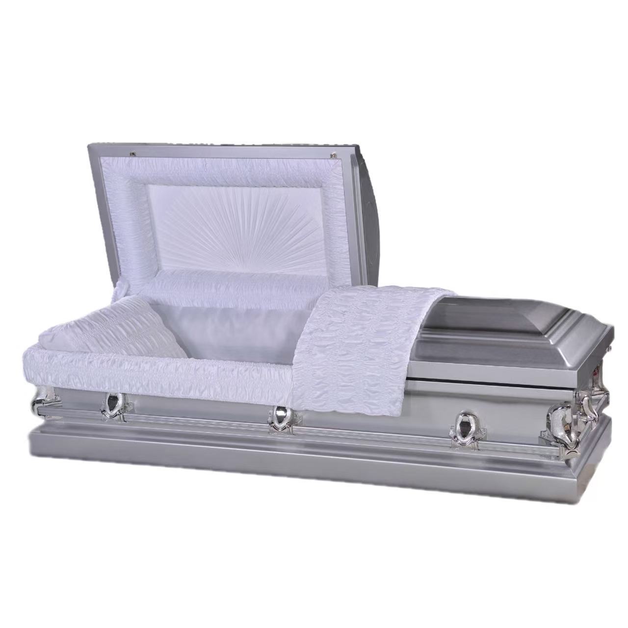Rectangle Stainless Metal Casket With Durable Metal Construction