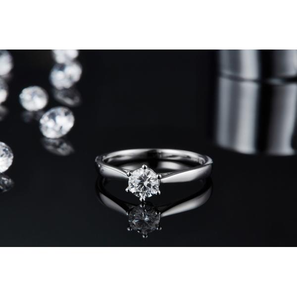 Минималистский отрезок круга белое Moissanite кольца ювелирных изделий 9K свадьбы серебряный CZ