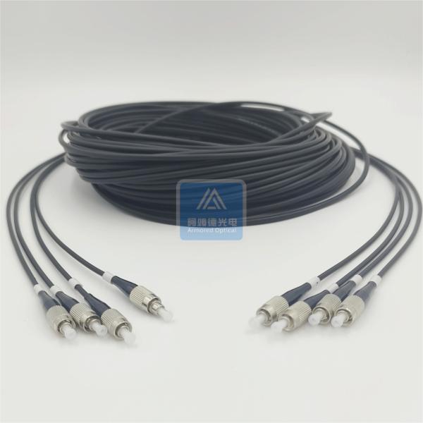 4F Armored Patch Cable cord 30m FC 5mm Black LSZH FTTH  Flame Resistant