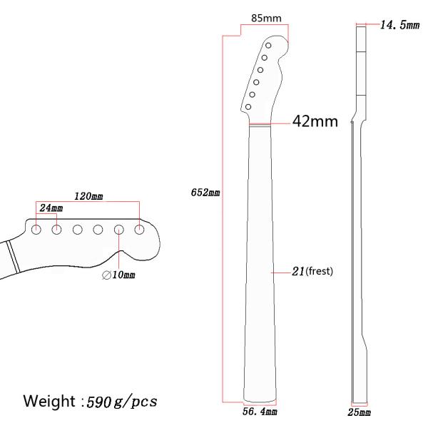 Канадский кленовый высокоблестящий гитарный шея для телекастера электрическая гитара 21 фреты
