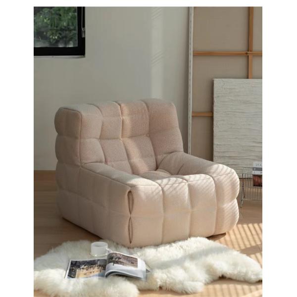 Classic Fashionable Waffle Fabric Sofa Hotel Retro Snuggle Chair
