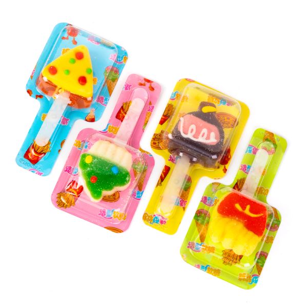 Candy Wholesale 3D Cartoon Shaped Fruit Flavor Soft Lollipop With Vitamin C Gummy Candy