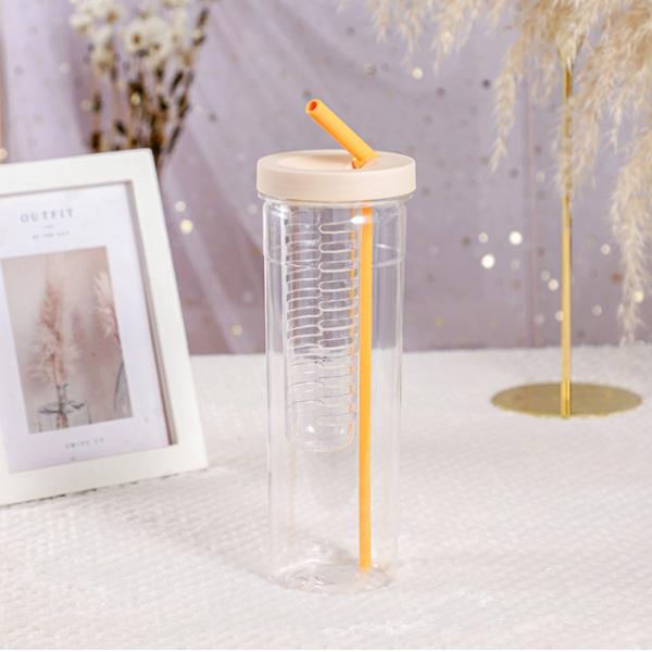 Чашки эспрессо OEM 700ml пластиковые с соломой и крышкой