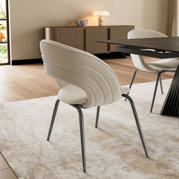 Dining Room Furniture Comfortable Velvet Dining Chair with Stainless Steel Frame Gold Legs Modern Design Mail Packing Y