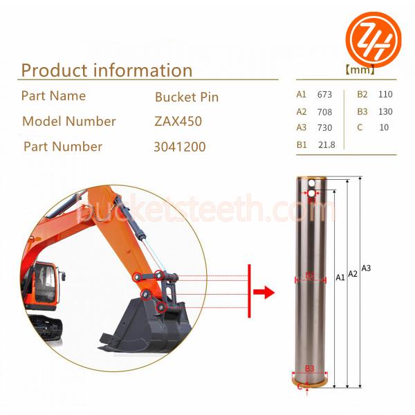 3041200 ZAX450 Excavator Bucket Pin Cylinder Hitachi Excavator Parts