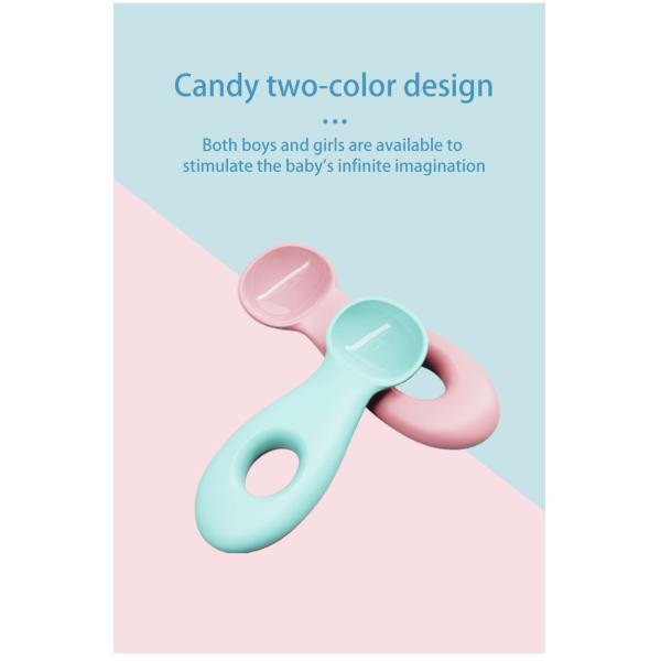 Customized Logo Pink Infant Self Feeding Spoon Baby Infant Feeding Utensils Feeding OEM