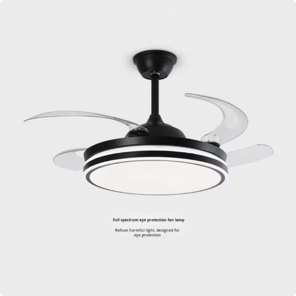 Vente en gros Populaire 48 pouces Haute puissance du vent silencieux LED Ventilateur de plafond Lumière de fréquence variable Ventilateur invisible