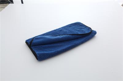 Dark blue color  microfiber microfibre car cleaning detailing towels/cloth with black edge