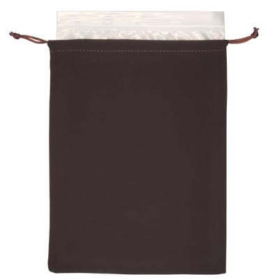 Large Brown Velvet Cremains Urn Bag for Human Ashes - for Use Inside The Urn - Size 10 X 12 (230 Cubic Inches Capacity) - Includes a Resealable PE Material Ashes Storage Bag