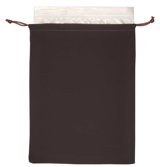 Large Brown Velvet Cremains Urn Bag for Human Ashes - for Use Inside The Urn - Size 10 X 12 (230 Cubic Inches Capacity) - Includes a Resealable PE Material Ashes Storage Bag