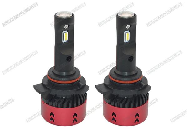 Black 4800lm V6 LED Car Headlights , Easy Install 12v 35w LED Headlight Bulb