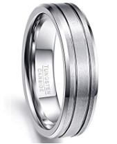Customized Modern Style 6MM/8MM Polished Tungsten Steel Carbide Wedding Engagement Rings Fashion Men Jewelry