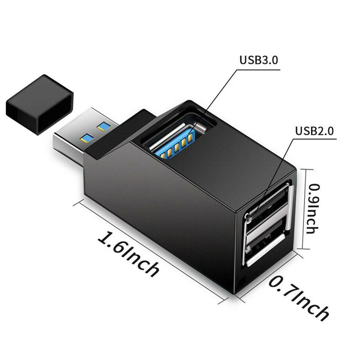 Portable Mini 3 Port Data Transfer USB 3.0 Splitter Hub