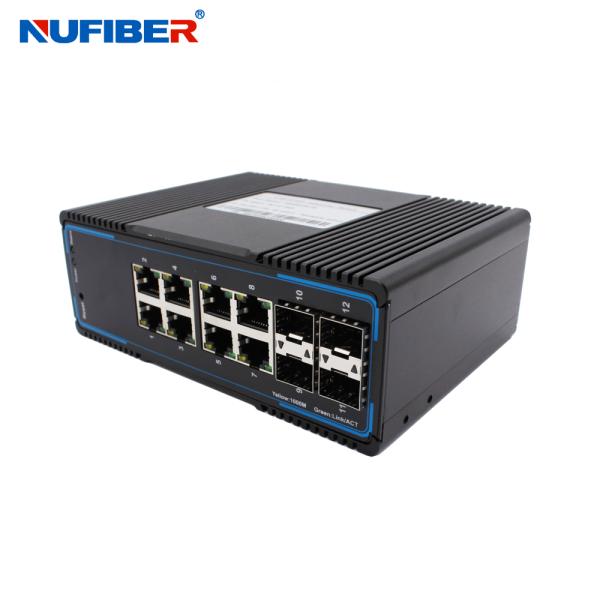 IP44 4 Port Managed Industrial Switch With 4 Sfp 4 KV Ethernet Surge Protection