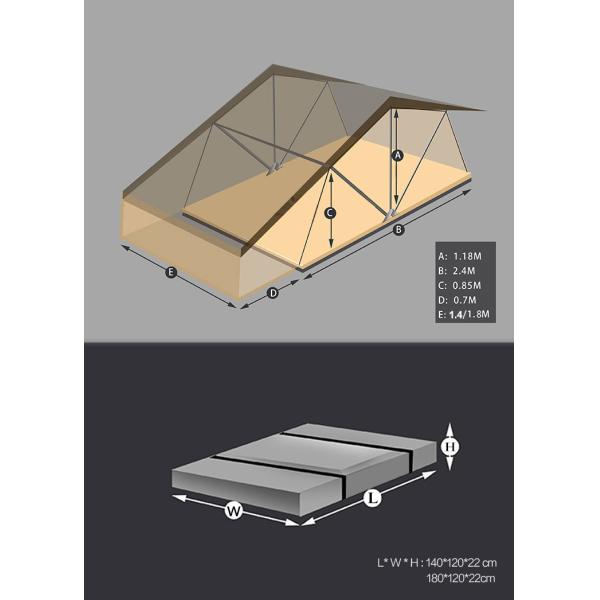 4WD Adventure Truck Roof Top Tent with One Bedroom in Field Game Style and Camouflage