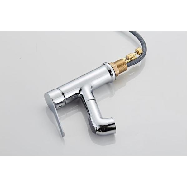 Single Hole Silver electroplate above Counter Copper Pull Faucet