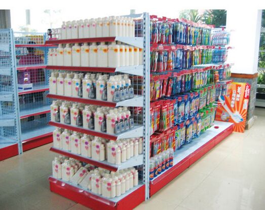Storage Metal Wire Supermarket Display Shelving , Metallic Supermarket Drug Store Furniture