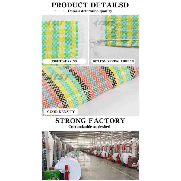 Customized Colorful PP Woven Bag For Shopping With Strips Gunia