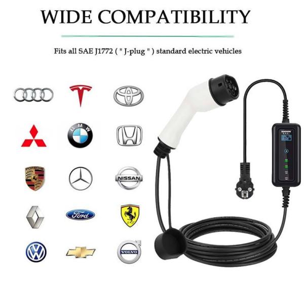 8-32A Current Adjustable 7Kw Level 2 Home Evse Portable Ev Charger Type 2 Iec 62196