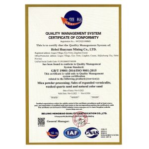 Hebei Huayuan Mining Co., Ltd Certifications