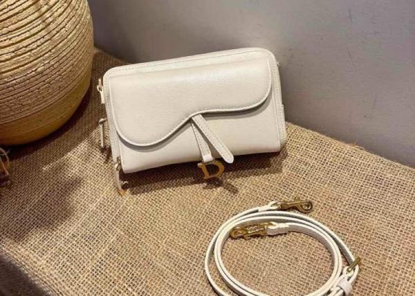 19cm Length Leather Caro Double Hand Bag Super Capacity Adjustable Strap