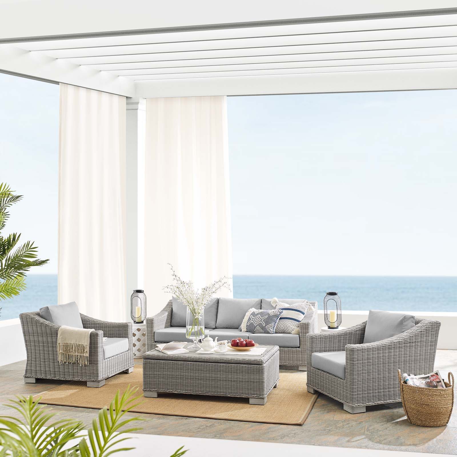 Traditional Leisure Style Resin Wicker Deep Seating Sofa, Conway SN-2652