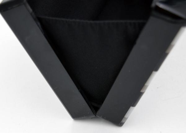 Resin Acrylic Formal Handbags And Clutches With White And Black Strip