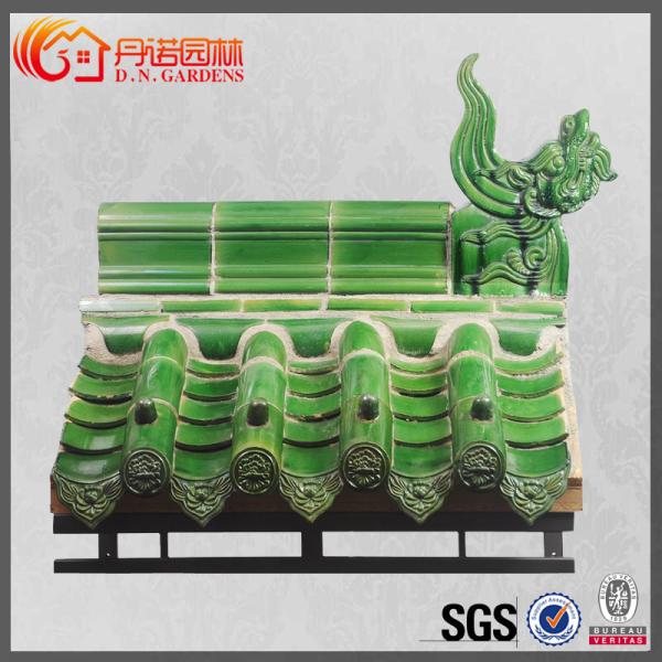 Glossy Wooden Gazebo Roof Tiles Asian Style Glazed Garden Tiled Roof Gazebo