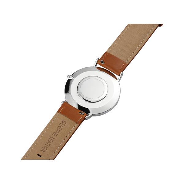 Brown Leather Watch Straps , High Accuracy Sapphire Crystal Glass Watch