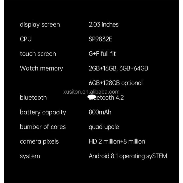 PGD 4G Smart Watch 1.99-inch HD IPS Screen 800mAh Battery IP67 Waterproof