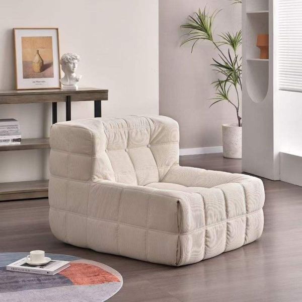 Living Room Bean Bag Chair Lounge Sofa Fabric Upholstery Leisure 35D Sponge Sofa Boneless Chair Compressed Sofa for Living Room