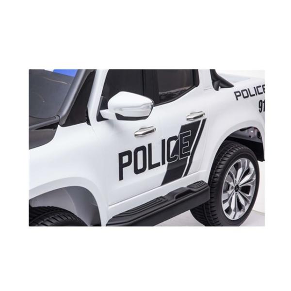 Carro de polícia licenciado 12V Carro de carregamento de crianças com controle remoto 2.4G Carro real de dois lugares