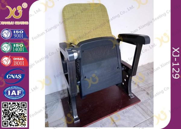 Fixed Leg Foldable Movie Theater Seats With Writing Table , Plastic Church Chairs