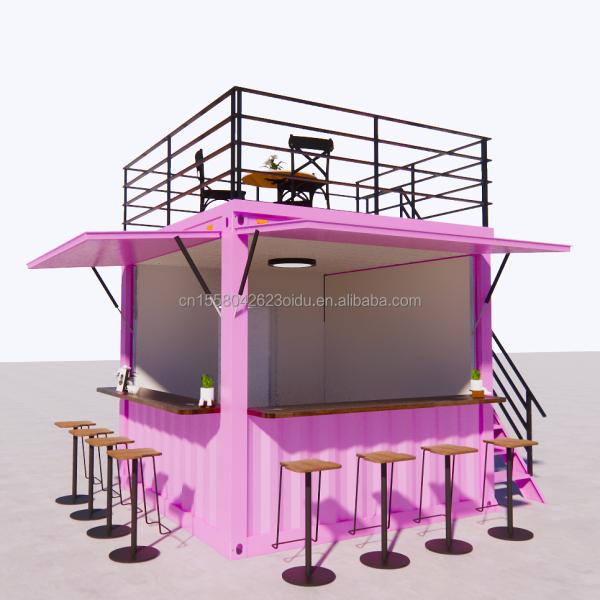 Galvanized Steel Square Tubes Used for Shop 10ft Pop up Mobile Prefabricated Container Restaurant Street Food Kiosk