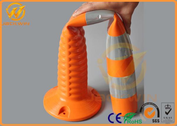 Road Safety Reflective Strip TPU 75cm Flexible Delineator Post For Hotel Parking Lot