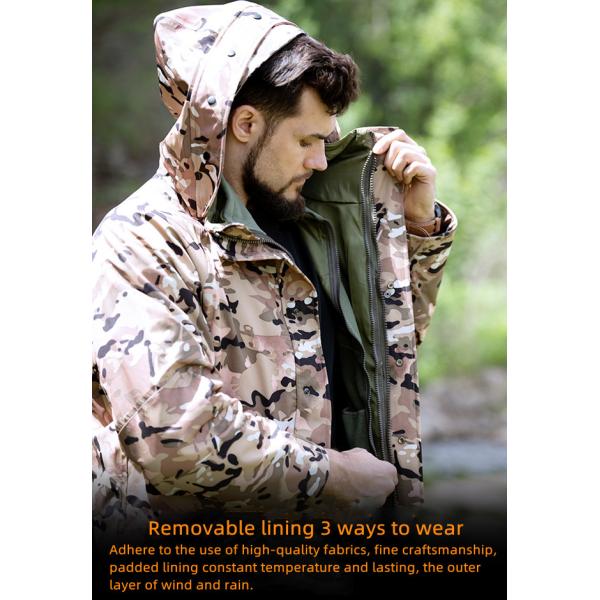 3In 1 Military Winter Jacket G8 Pressed Rubber Two Piece Set Camouflage Jacket Uniform