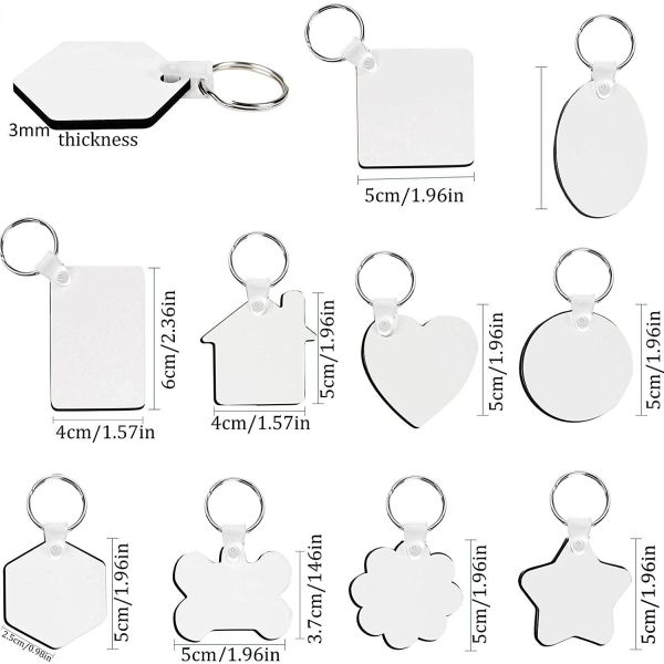 Double Side Blank Sublimation Mdf Key Chain Personalised Wooden Keyring Bag Decoration