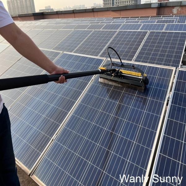 5Kit de limpeza de painéis solares elétricos de tamanho máximo de desdobramento de 0,5 m com pólo de alimentação por água de liga de alumínio