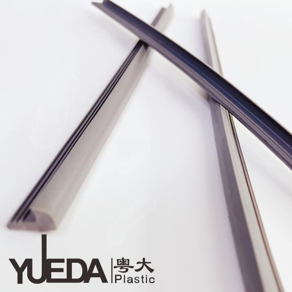 Odorless Plastic Extruded Profiles For Furniture Fittings Grey Black