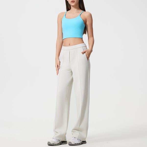 Women'S Wide Leg Dress Leggings With Pockets Elastic Waistband Loose Fit