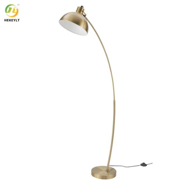 Nordic Luxury Led Floor Lamps Brass Arched Steel Standing