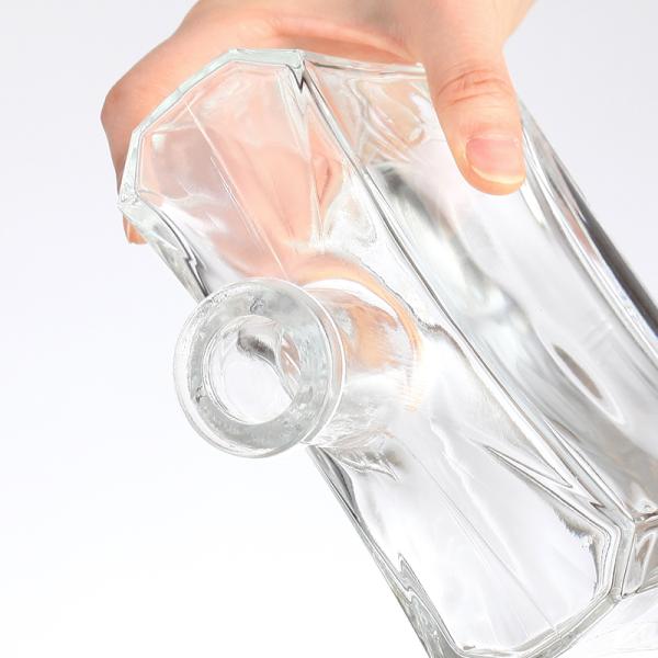 500ml Glass Collar Square Vodka Whisky Bottle Wine Glass Bottle